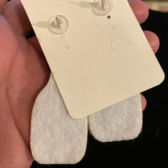 Champagne bottle earrings white gold beaded - Picture 5 of 6